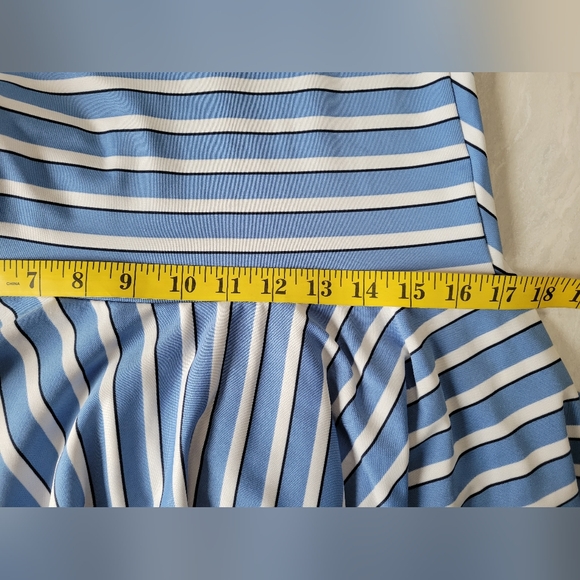 VINTAGE style summer dress in blue,white and black striped stretch fabric - Picture 13 of 13
